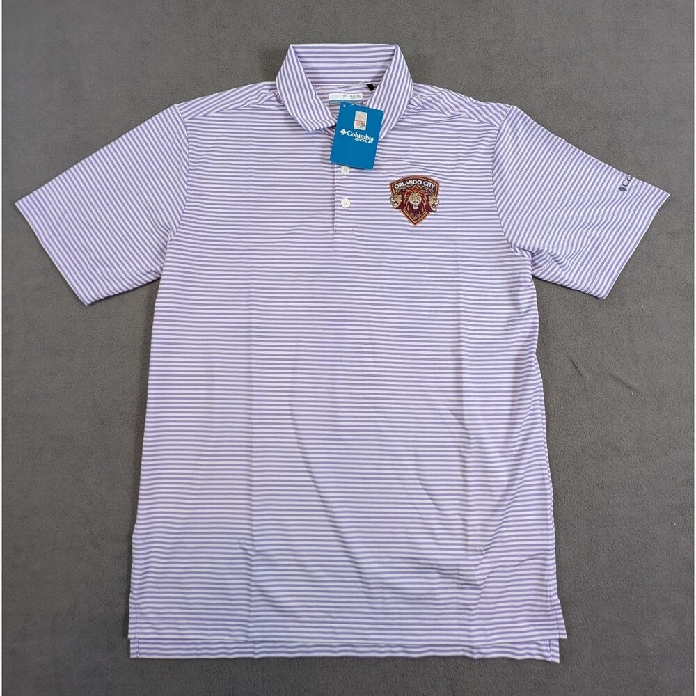 NWT Orlando City SC Columbia Omni-Wick Club Invite Polo Men's M Purple MLS